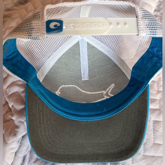 NEW Costa Blue and White Mahi Mahi Adjustable Mesh Fishing Hat - Picture 3 of 4